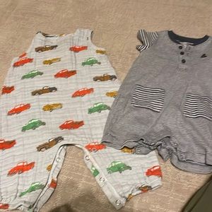2 6-12 month rompers
